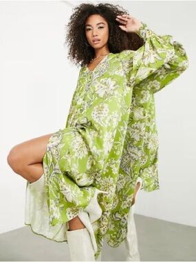 ASOS EDITION Button Front Midi Dress